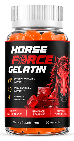 Horse Force Gelatin jar containing 30 gummies
