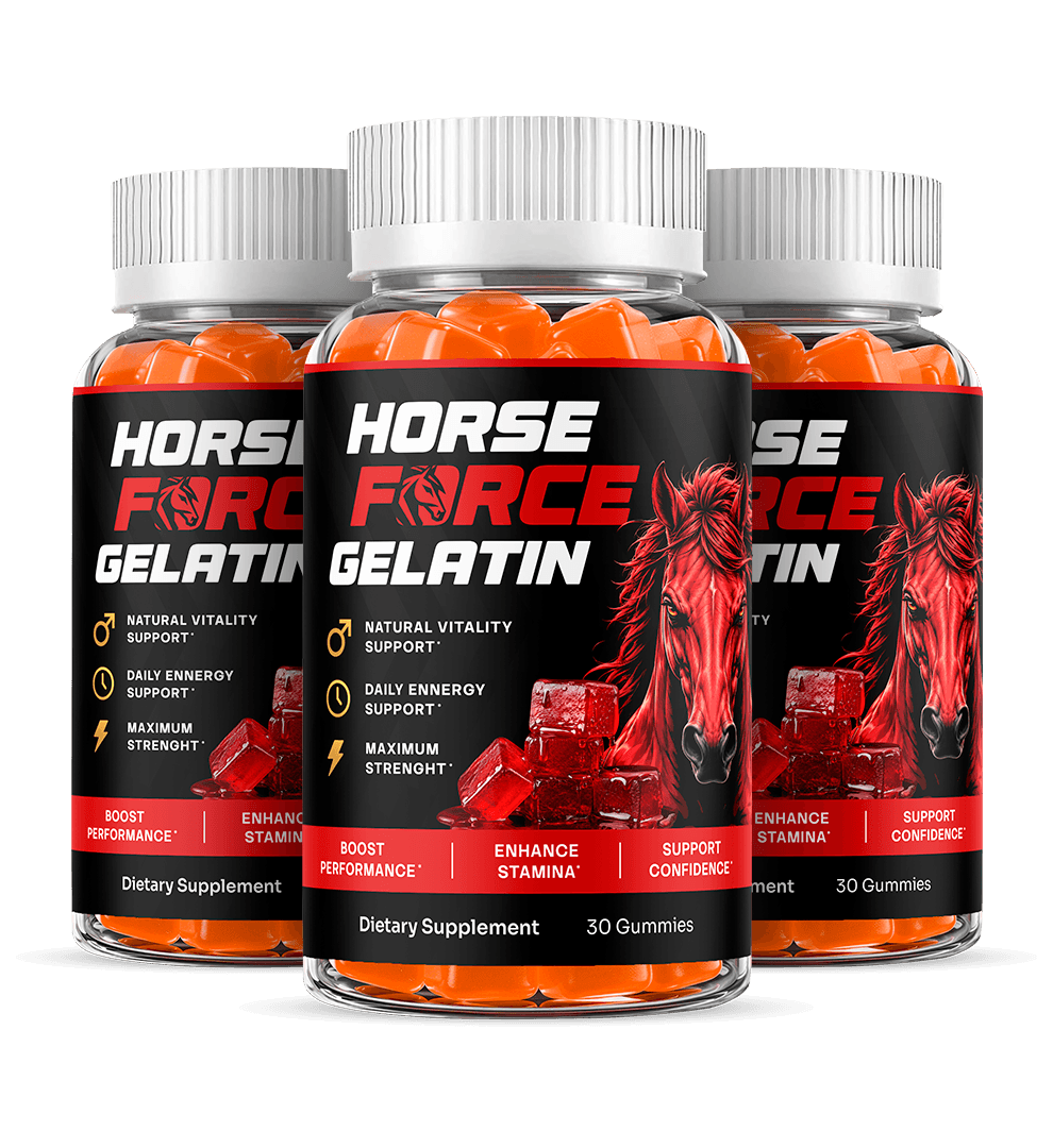Three jars of Horse Force Gelatin